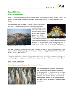 Post-AGM07 Tours Xi`an : An introduction Main Tourist