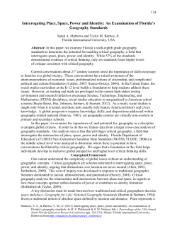 Interrogating Place, Space, Power and Identity