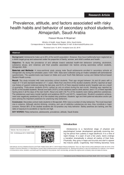 Prevalence, attitude, and factors associated with risky health habits