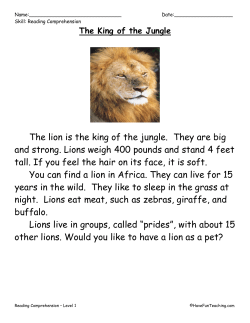 The lion is the king of the jungle. They are big and strong. Lions
