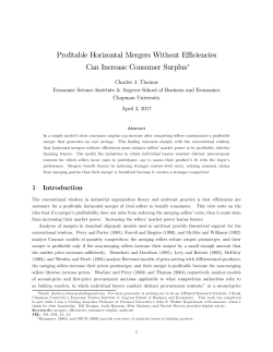 Profitable Horizontal Mergers Without Efficiencies Can Increase