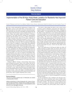 Implementation of the 80-Hour Work-Week Limitation for Residents