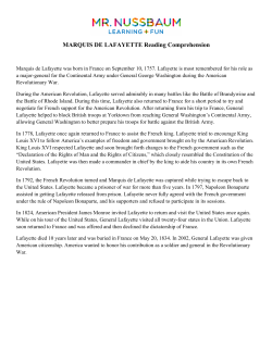 MARQUIS DE LAFAYETTE Reading Comprehension