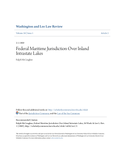Federal Maritime Jurisdiction Over Inland Intrastate Lakes
