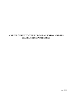 a brief guide to the european union and its legislative processes