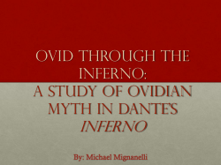 Ovid Through the inferno: A Study of Ovidian Myth in Dante`s Inferno