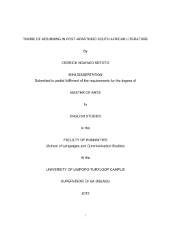 THEME OF MOURNING IN POST-APARTHEID SOUTH AFRICAN