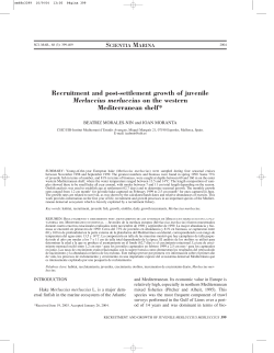 Recruitment and post-settlement growth of juvenile - ICM-CSIC
