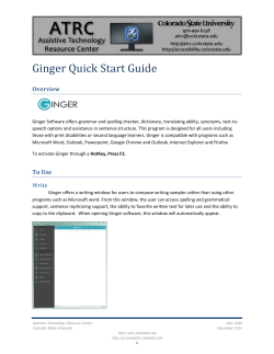 Ginger Quick Start Guide - Assistive Technology Resource Center