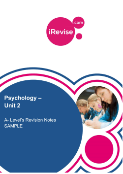 Psychology – Unit 2