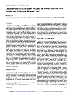 Characterization and Subunit Analysis of Ferritin