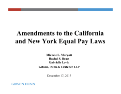 Amendments to the California and New York Equal