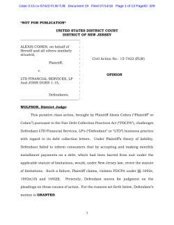 Cohen v. LTD Financial Services, LP