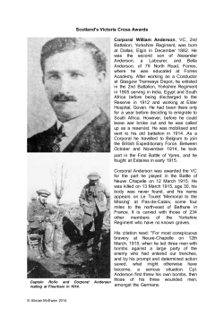 Scotland`s Victoria Cross Awards Corporal William Anderson, VC