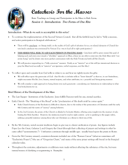 Catechesis For the Masses