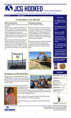 JCG HOOKED Periodic Company Newsletter