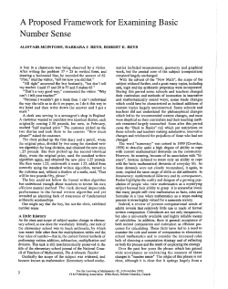 A Proposed Framework for Examining Basic Number Sense