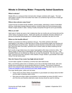 Nitrates in Drinking Water: Frequently Asked Questions