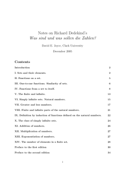 Notes on Richard Dedekind`s Was sind und was