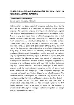 MULTILINGUALISM AND NATIONALISM: THE CHALLENGES IN