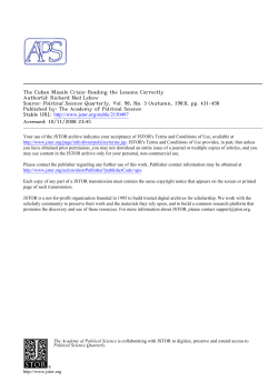 Cuban Missile Crisis: Reading the Lessons