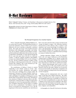 The Principal Navigations of an Armchair Explorer - H-Net