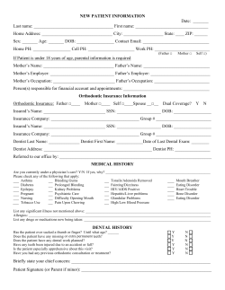 New Patient Form - chong orthodontics