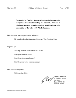 Critique by Dr Geoffrey Stewart Morrison of a forensic