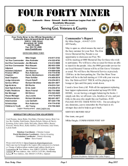 May - Cudworth-Stenz-Griesell-Smith American Legion Post #449