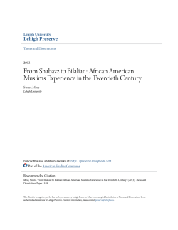 From Shabazz to Bilalian: African American