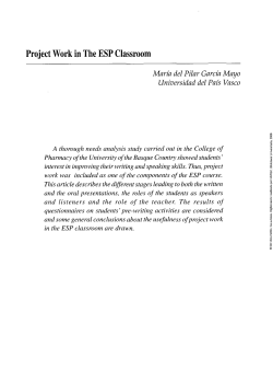 Project Work in The ESP Classroom