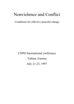 Nonviolence and Conflict - Unrepresented Nations and Peoples