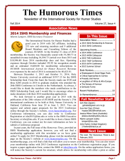 The Humorous Times - International Society for Humor Studies