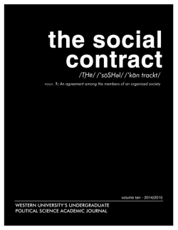 2015 Issue of the Social Contract - Western University Political