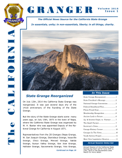 Issue # 1 of the California Granger Vol 1 2015