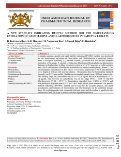 a new stability indicating rp-hplc method for the simultaneous