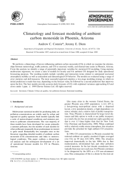 Climatology and forecast modeling of ambient carbon monoxide in