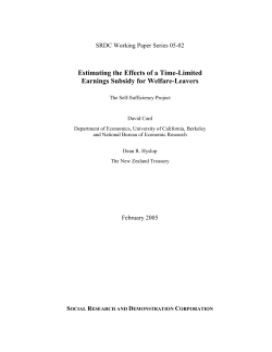 Read the working paper. - Social Research and Demonstration