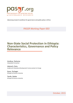 Non-State Social Protection in Ethiopia: Characteristics, Governance