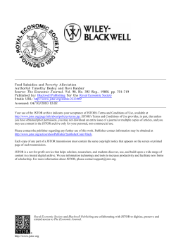 Food Subsidies and Poverty Alleviation Author(s): Timothy Besley