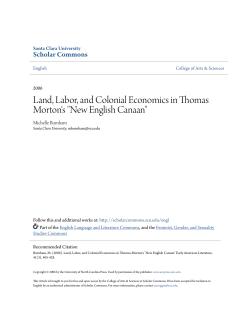 Land, Labor, and Colonial Economics in