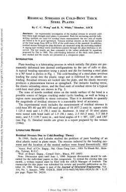 Residual Stresses in Cold‐Bent Thick Steel Plates