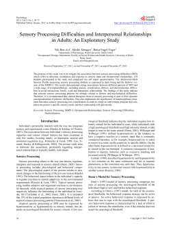 Sensory Processing Difficulties and Interpersonal Relationships in