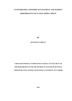 Customer Relationship Management And Market