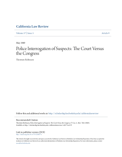 Police Interrogation of Suspects: The Court Versus the Congress
