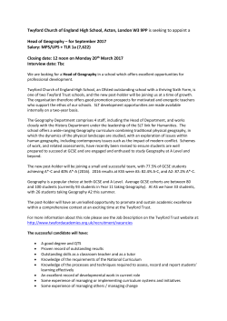 Head of Geography Job Advert