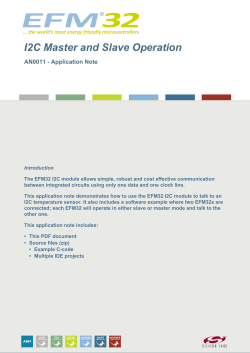 I2C Master and Slave Operation