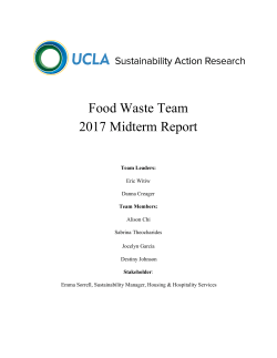 Food Waste Team 2017 Midterm Report