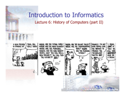 Lecture 6: History of Computers (part II)