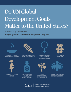 Do UN Global Development Goals Matter to the United States?